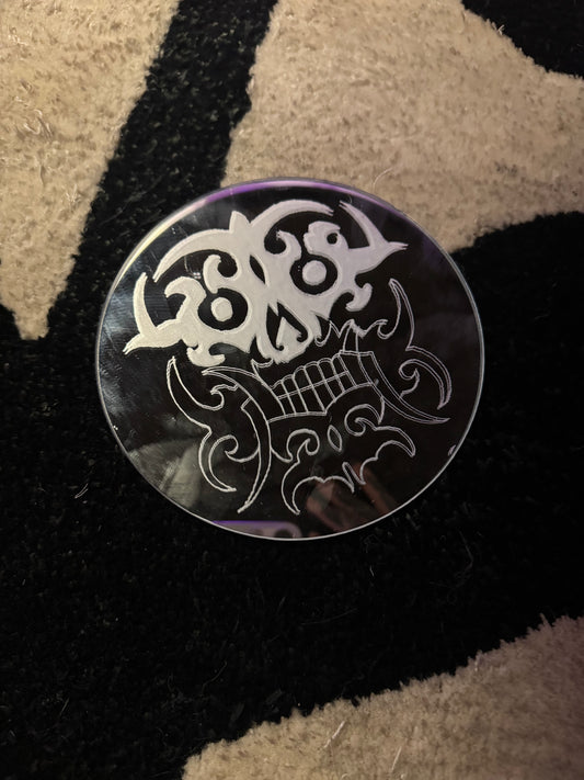 Tribal Skull Engraved Mirror