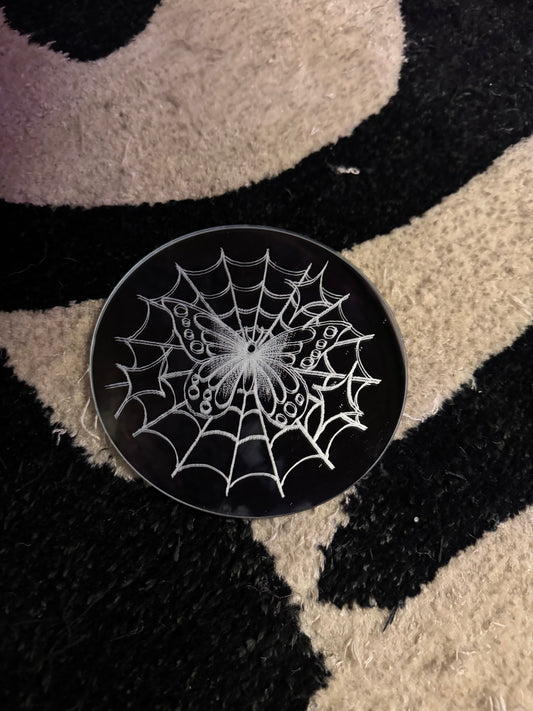 Butterfly Web Engraved Mirror